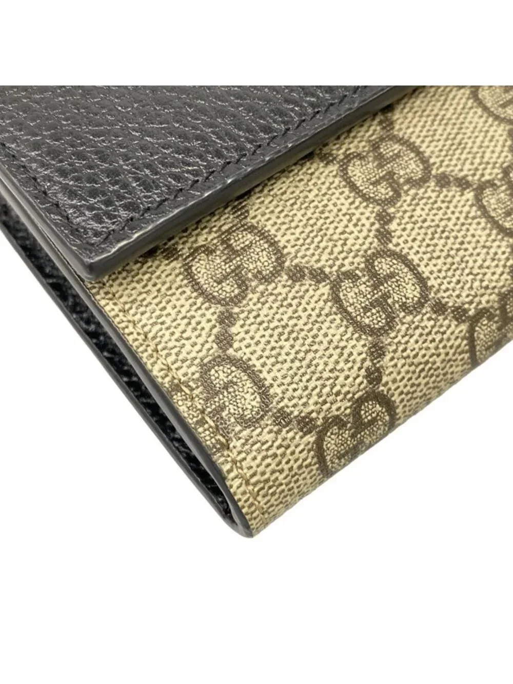 ★SOLD★ Gucci Wallet GG Marmont Continental Black Beige Ebony Leather - Picture 7 of 12
